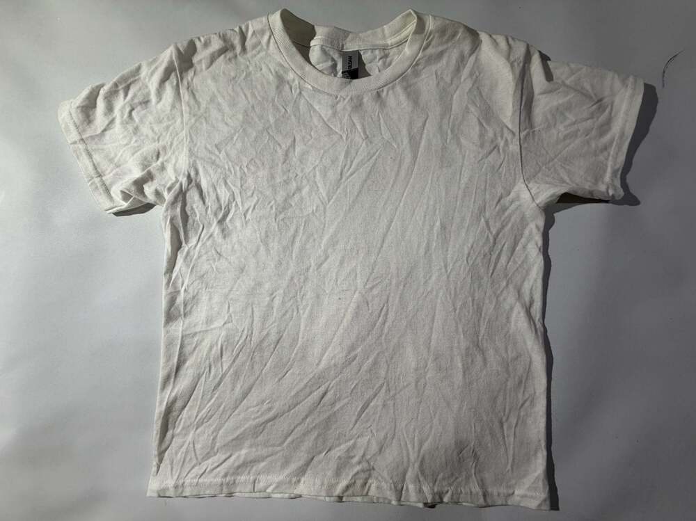 Gildan Youth M White Heavy Cotton Basic T-Shirt